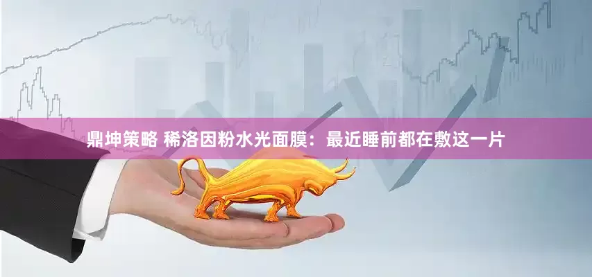 鼎坤策略 稀洛因粉水光面膜：最近睡前都在敷这一片